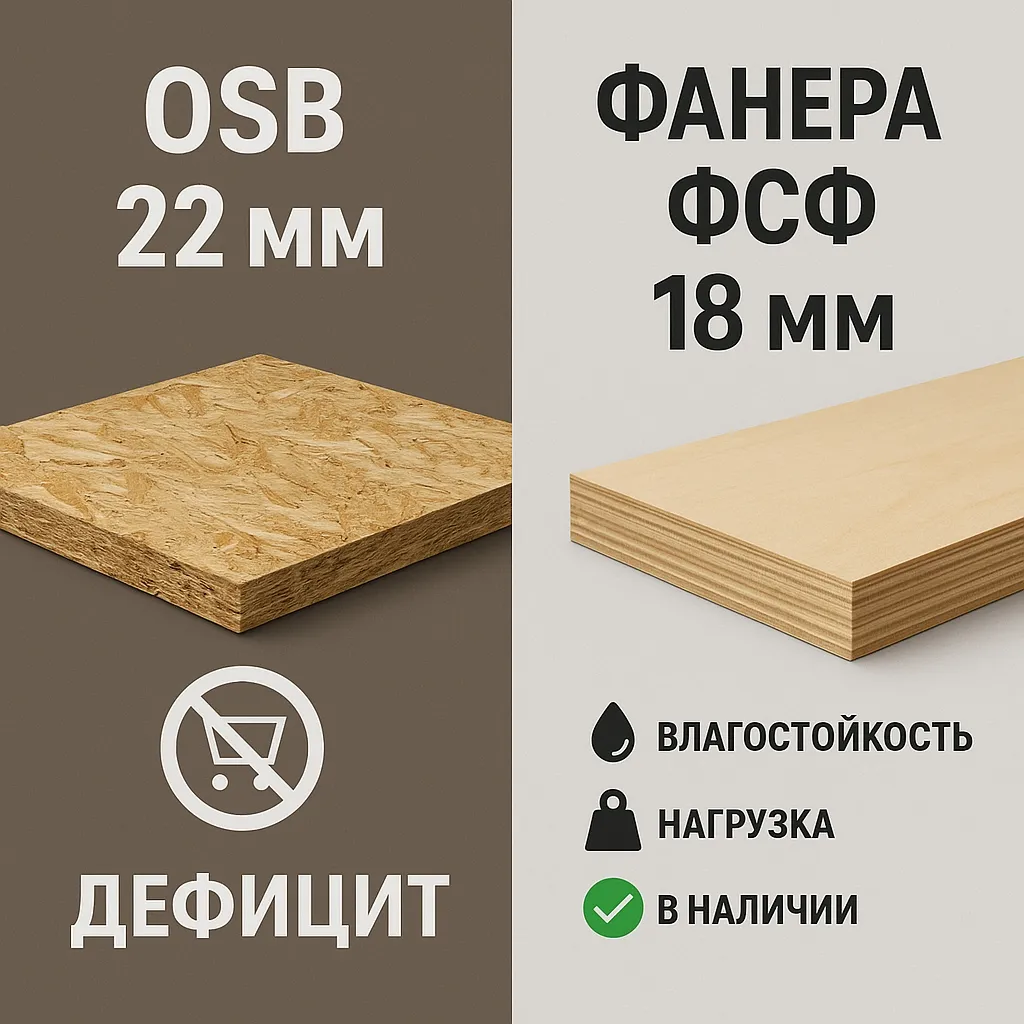 Чем заменить дефицитную OSB 22 мм Чем заменить дефицитную OSB 22 мм